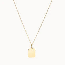 Engravable Rectangle Necklace In 10k Gold -Fashion Accessories Store engravable rectangle necklace in 10k gold medley jewellery necklace 38212993089766