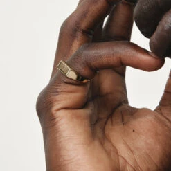 Engravable Rectangle Signet Pinky Ring In Gold -Fashion Accessories Store engravable rectangle signet pinky ring in gold medley jewellery ring 40570360201446