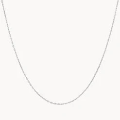 Fine Anchor Chain Necklace In Silver