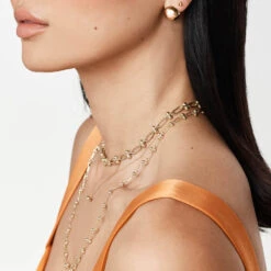 Fine Bauble Paperclip Chain Necklace In Gold -Fashion Accessories Store fine bauble paperclip chain necklace in gold medley jewellery necklace 38615877877990
