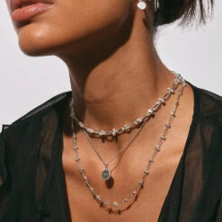 Fine Bauble Paperclip Chain Necklace In Silver -Fashion Accessories Store fine bauble paperclip chain necklace in silver medley jewellery necklace 39432935899366
