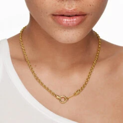 Fine Belcher Chain Necklace In Gold -Fashion Accessories Store fine belcher chain necklace in gold medley jewellery necklace 41823743607014