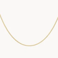 Fine Curb Chain Necklace In Gold