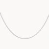 Fine Curb Chain Necklace In Silver