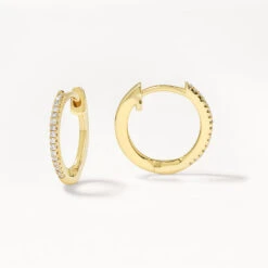 Fine Diamond Huggie In 10k Gold