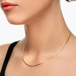 Fine Flat Anchor Chain Necklace In Gold -Fashion Accessories Store fine flat anchor chain necklace in gold medley jewellery necklace 39730670731494