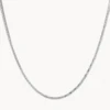 Fine Flat Anchor Chain Necklace In Silver