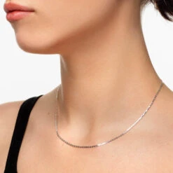 Fine Flat Anchor Chain Necklace In Silver -Fashion Accessories Store fine flat anchor chain necklace in silver medley jewellery necklace 39729464410342