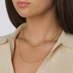 Fine Rope Chain Necklace In Gold -Fashion Accessories Store fine rope chain necklace in gold medley jewellery necklace 39080035221734