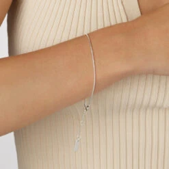 Fine Snake Chain Bracelet In Silver -Fashion Accessories Store fine snake chain bracelet in silver medley jewellery bangle bracelet 39080034074854
