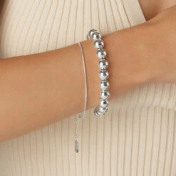 Fine Snake Chain Bracelet In Silver -Fashion Accessories Store fine snake chain bracelet in silver medley jewellery bangle bracelet 39080034107622