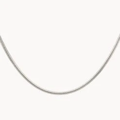 Fine Snake Chain Necklace In Silver