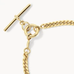 Fob Curb Chain Bracelet In Gold -Fashion Accessories Store fob curb chain bracelet in gold medley jewellery bracelet bangle 39714145534182