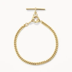 Fob Curb Chain Bracelet In Gold