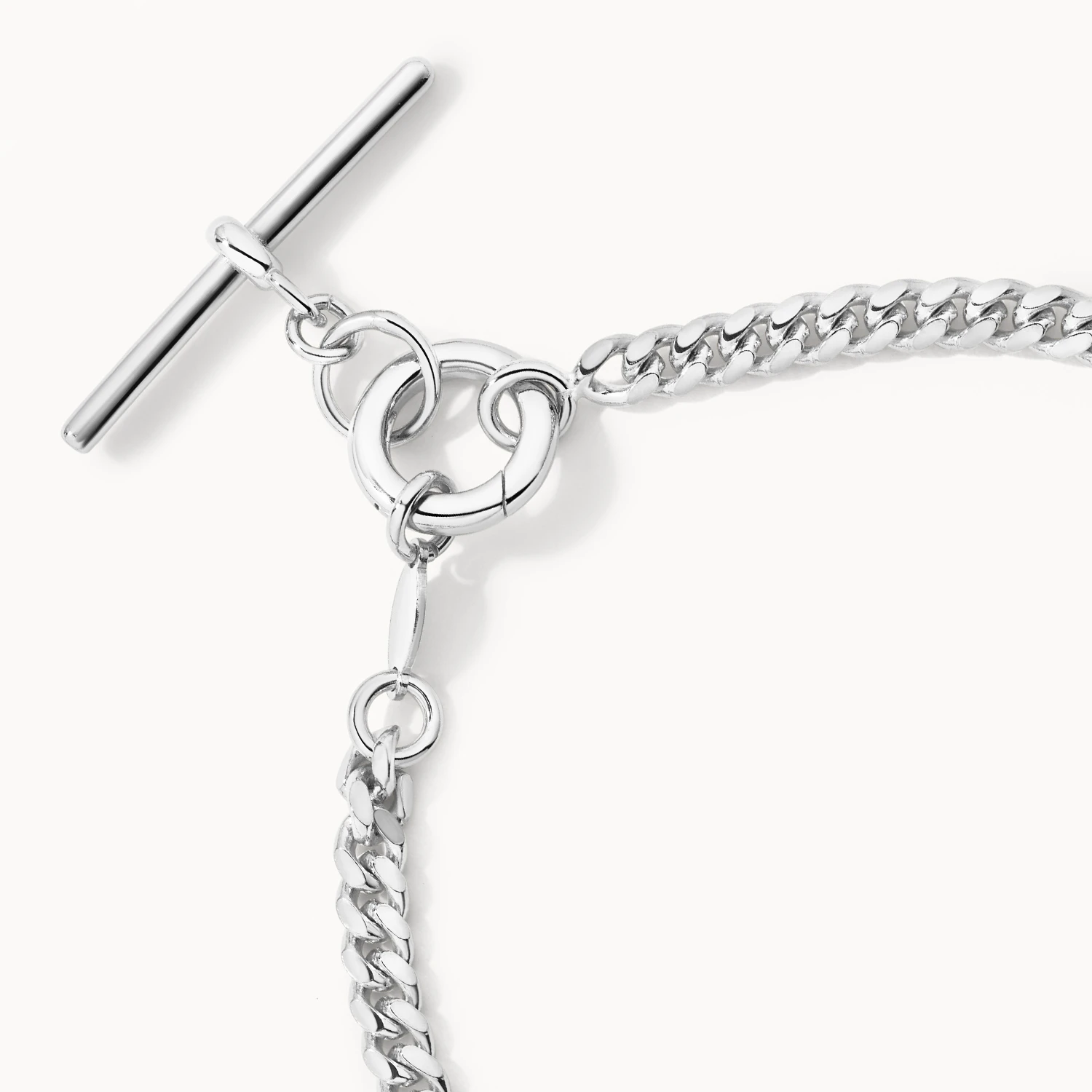 Fob Curb Chain Bracelet In Silver 3 Fob Curb Chain Bracelet In Silver - Image 3