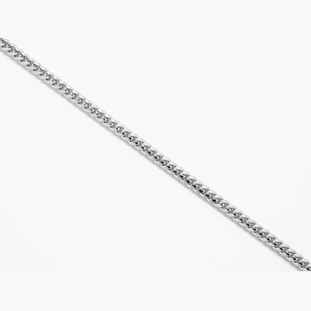 Fob Curb Chain Bracelet In Silver 2 Fob Curb Chain Bracelet In Silver - Image 2