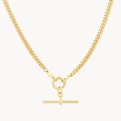 Fob Curb Chain Necklace In Gold -Fashion Accessories Store fob curb chain necklace in gold medley jewellery necklace 39708732326118