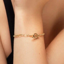 Fob Fundamental Chain Bracelet In Gold -Fashion Accessories Store fob fundamental chain bracelet in gold medley jewellery bangle bracelet 39729462575334