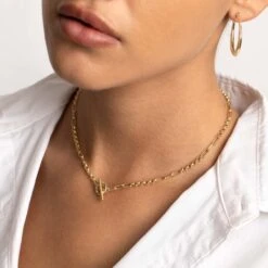 Fob Fundamental Chain Necklace In Gold -Fashion Accessories Store fundamental chain in gold medley jewellery necklace 29374890475679