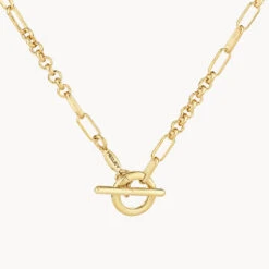 Fob Fundamental Chain Necklace In Gold -Fashion Accessories Store fundamental chain in gold medley jewellery necklace 42638672593126