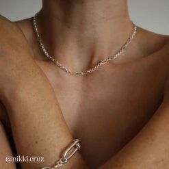 Fob Fundamental Chain Necklace In Silver -Fashion Accessories Store fundamental chain in silver medley jewellery necklace 28777253011615