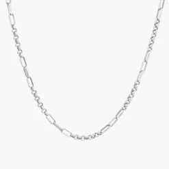 Fob Fundamental Chain Necklace In Silver -Fashion Accessories Store fundamental chain in silver medley jewellery necklace 37589637136614
