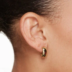 Garnet Marquise Curve Hoops In Gold -Fashion Accessories Store garnet marquise curve hoops in gold medley jewellery earrings 41824039239910