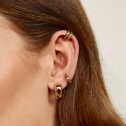 Garnet Marquise Curve Hoops In Gold -Fashion Accessories Store garnet marquise curve hoops in gold medley jewellery earrings 41825580581094