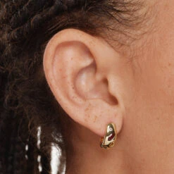 Garnet Multi Gemstone Curve Huggies In Gold -Fashion Accessories Store garnet multi gemstone curve huggies in gold medley jewellery earrings 42638492827878