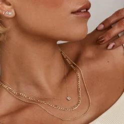 Go Figaro Chain In 10k Gold -Fashion Accessories Store go figaro chain in 10k gold medley jewellery necklace 36881980096742