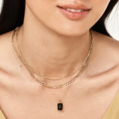 Go Figaro Chain In 10k Gold -Fashion Accessories Store go figaro chain in 10k gold medley jewellery necklace 38643168411878