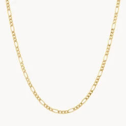 Go Figaro Chain In 10k Gold -Fashion Accessories Store go figaro chain in 10k gold medley jewellery necklace 39425727070438