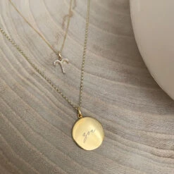 Full Moon Pendant In Gold -Fashion Accessories Store gold engravable full moon circle pendant medley jewellery pendant 37205524807910