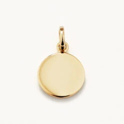 Mini Full Moon Pendant In Gold -Fashion Accessories Store gold engravable mini moon circle pendant medley jewellery pendant 36836953948390