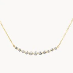 Graduated Diamond Bar Necklace In 10k Gold