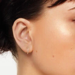 Graduated Diamond Huggies In 10k Gold -Fashion Accessories Store graduated diamond huggies in 10k gold medley jewellery earrings 39724344738022