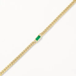 Green Agate Curb Chain Bracelet In Gold -Fashion Accessories Store green agate curb chain bracelet in gold medley jewellery bracelets bangle 40470370287846