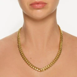 Heavy Flat Curb Chain In Gold 19 Heavy Flat Curb Chain In Gold -Fashion Accessories Store heavy flat curb chain in gold medley jewellery necklace 39933077782758