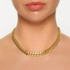 Heavy Flat Curb Chain In Gold 12 Heavy Flat Curb Chain In Gold -Fashion Accessories Store heavy flat curb chain in gold medley jewellery necklace 39933077881062