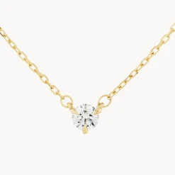 Laboratory-Grown Diamond 0.10ct Round Necklace In 10k Gold