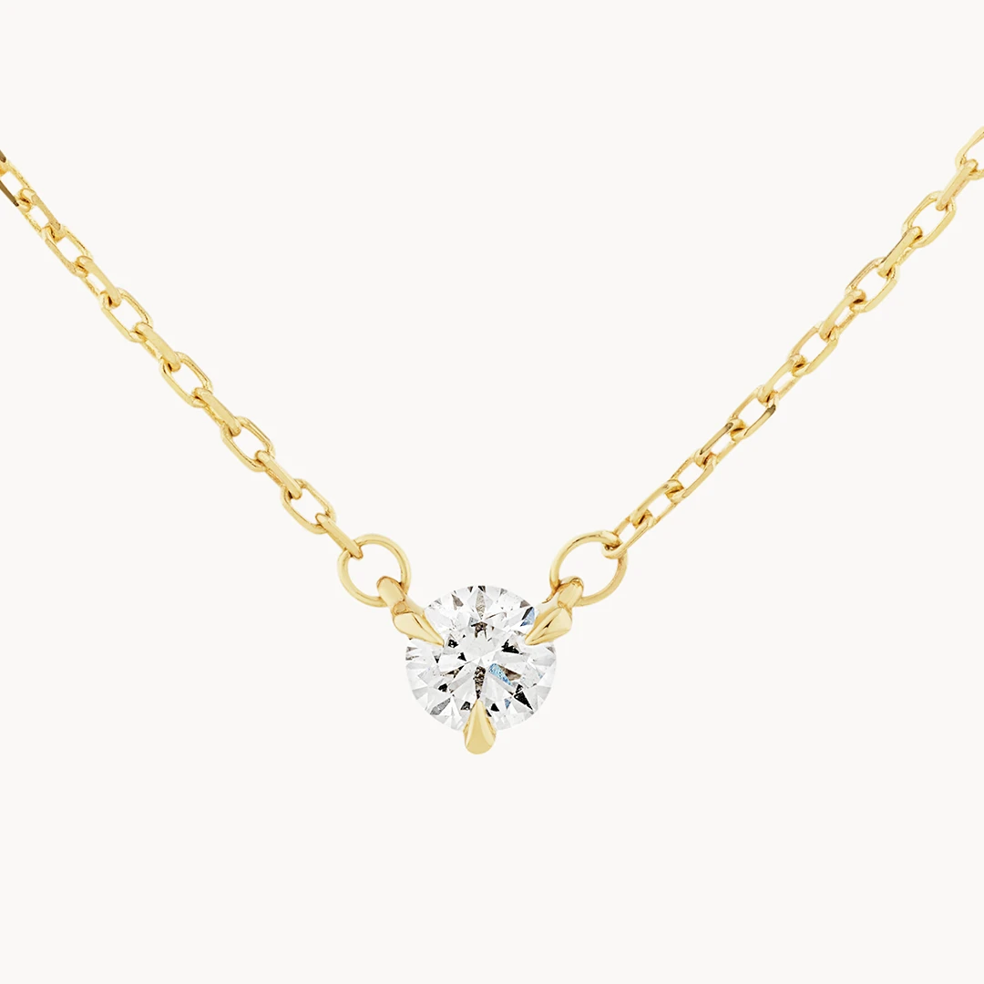 Laboratory-Grown Diamond 0.10ct Round Necklace In 10k Gold 1 Laboratory-Grown Diamond 0.10ct Round Necklace In 10k Gold