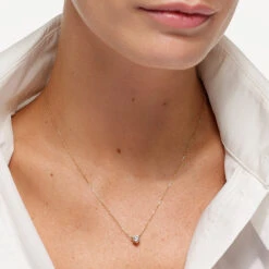 Laboratory-Grown Diamond 0.50ct Round Necklace In 10k Gold -Fashion Accessories Store lab grown diamond 0 50ct necklace 10k gold medley jewellery necklace 40461401489638