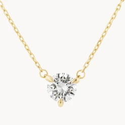 Laboratory-Grown Diamond 0.50ct Round Necklace In 10k Gold
