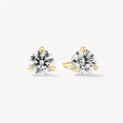 Laboratory-Grown Diamond 0.50ct Round Stud Earrings In 10k Gold