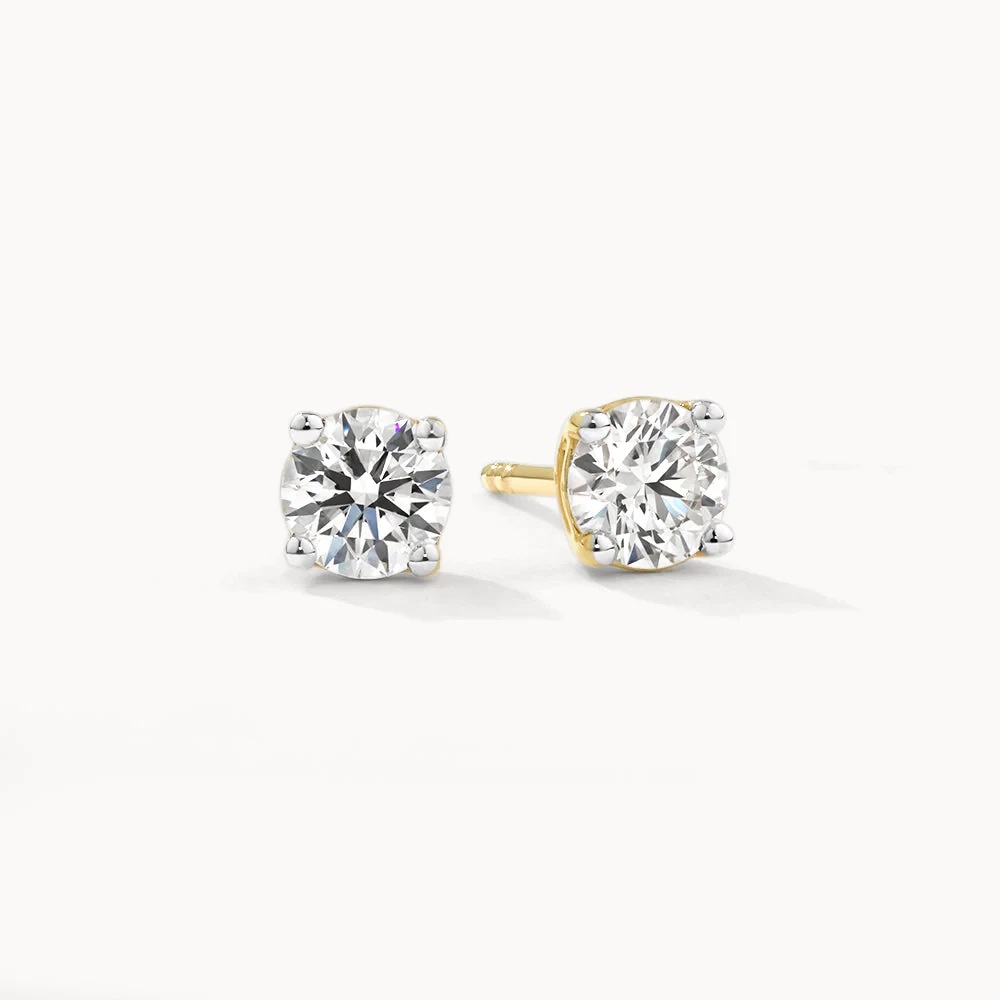 Laboratory-Grown Diamond 0.50ct Round Stud Earrings In 10k Gold 7 Laboratory-Grown Diamond 0.50ct Round Stud Earrings In 10k Gold - Image 7
