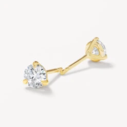 Laboratory-Grown Diamond 1.0ct Round Stud Earrings In 10k Gold -Fashion Accessories Store lab grown diamond 0 75ct studs 10k gold medley jewellery earrings 40108120375526 1