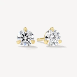 Laboratory-Grown Diamond 0.75ct Round Stud Earrings In 10k Gold
