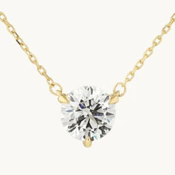 Laboratory-Grown Diamond 1.0ct Round Necklace In 10k Gold