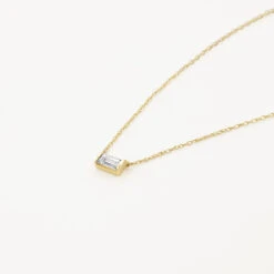 Laboratory-Grown Diamond 0.20ct Baguette Necklace In 10k Gold -Fashion Accessories Store lab grown diamond baguette necklace 10k gold medley jewellery necklace 36109826293990