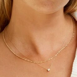 Laboratory-Grown Diamond 0.20ct Round Necklace In 10k Gold -Fashion Accessories Store lab grown diamond necklace 10k gold medley jewellery necklace 36619121524966